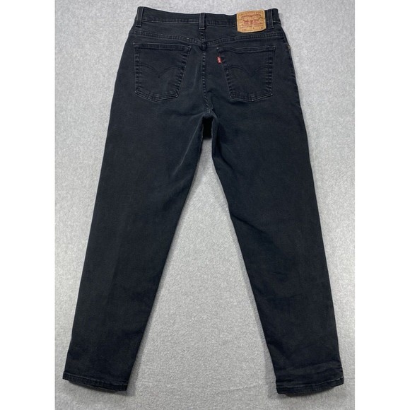 Levi’s 550 Jeans Womens 32x29 Black Relaxed‎ Fit Tapered Denim Faded Distressed - Picture 6 of 14
